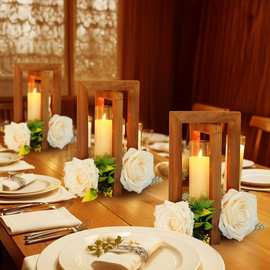 木制蜡烛底座婚礼装饰实木桌面灯笼烛台摆件香薰蜡烛架婚庆花架