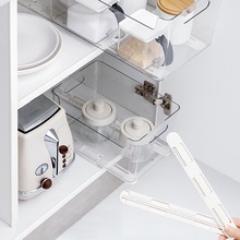 免打孔厨房卫生间橱柜静音滑道贴条多功能抽屉滑轨收纳盒抽拉轨道