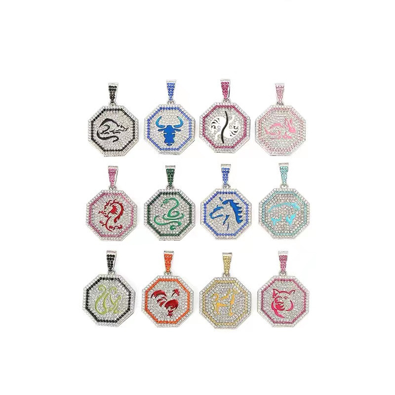 Fashion Animal Stainless Steel Alloy Polishing Inlay Rhinestones Pendant Necklace 1 Piece