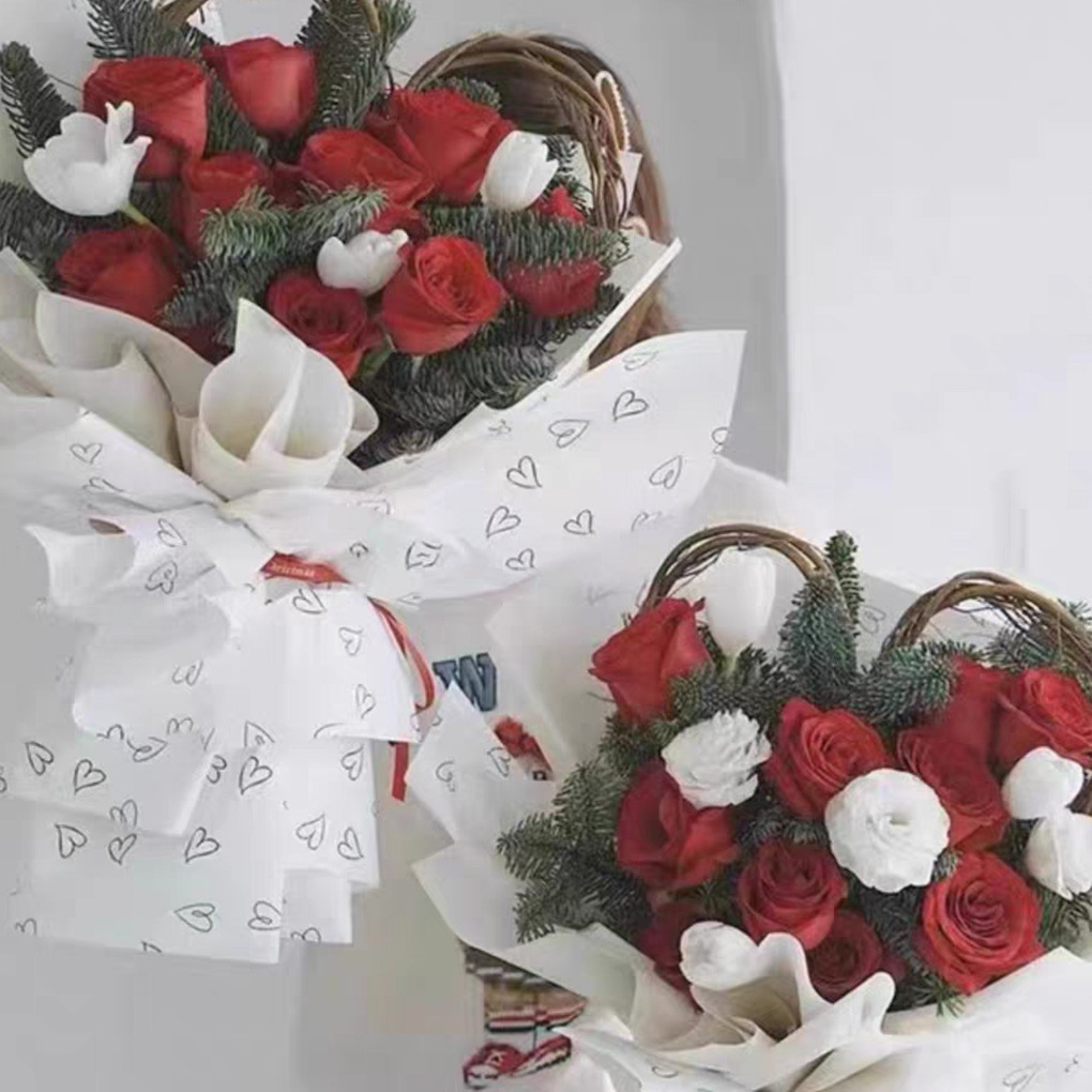 Lizhi Ran, amor impermeable, ramo, papel de embalaje, papel de embalaje, floristería, materiales de embalaje de flores