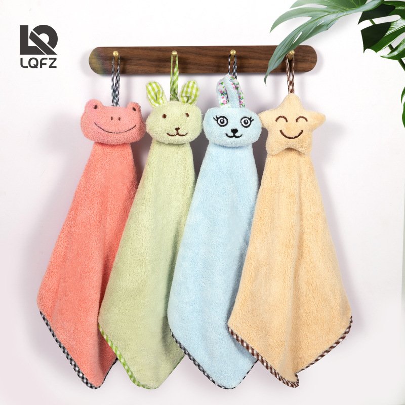 Toalla de mano al por mayor de fábrica colgando fuerte absorbente hogar lindo coral polar Corea del Sur Toalla de mano para mujeres