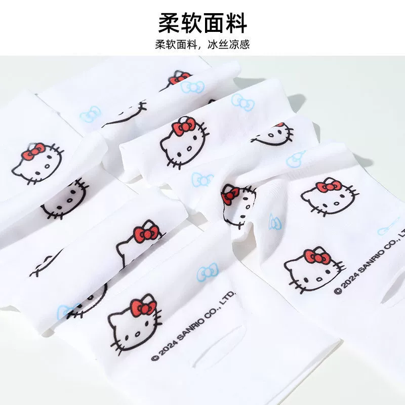 Hello Kitty, шелковые милые летние защитные рукавчики, защита от солнца, UV-защита