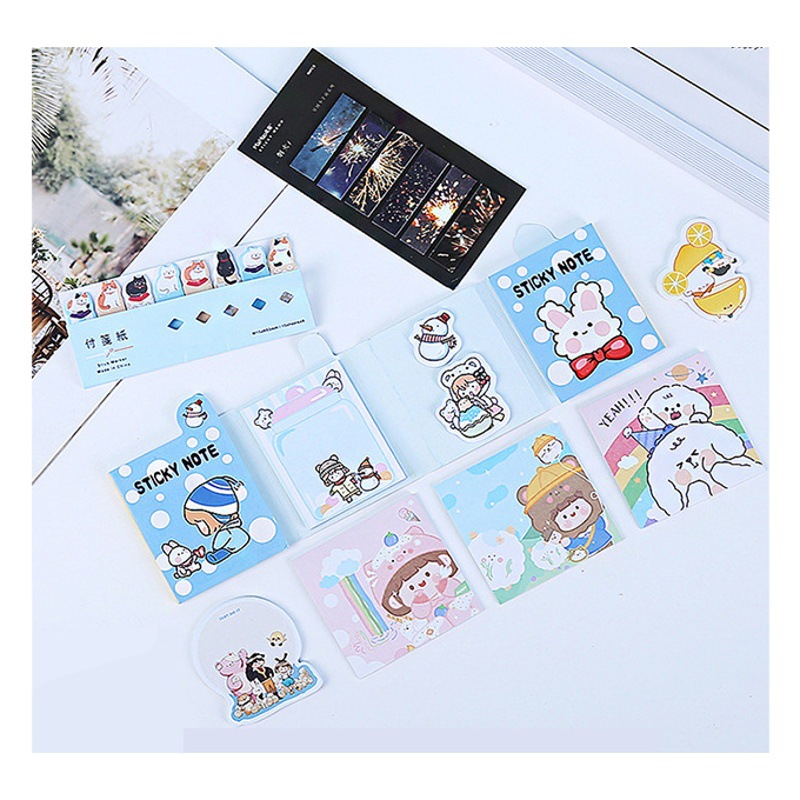 Index N times paste wholesale color cartoon Post-it notes cute note paper advertising Plaid note book custom