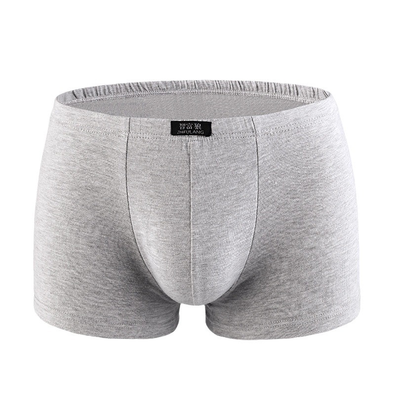 Pantalones cortos del boxeador de los hombres mediados de-cintura de la ropa interior del algodón del color sólido sudor-absorbente