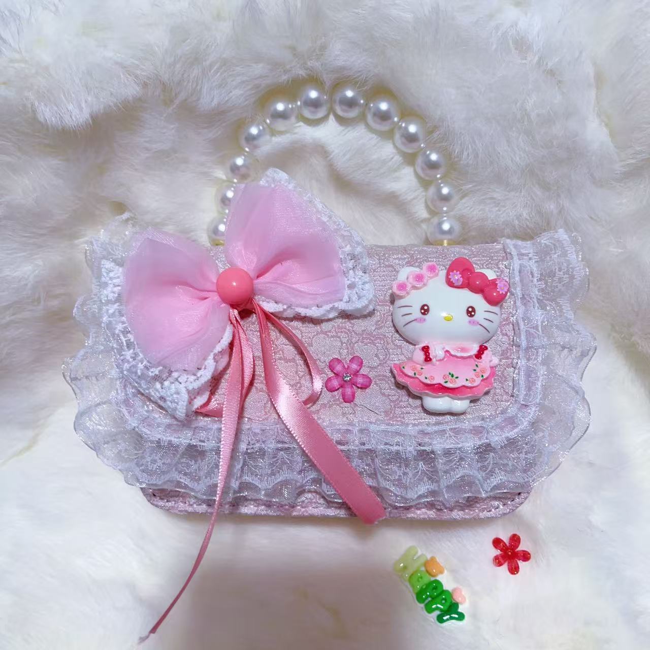 Bagos de hombro para niños primavera y verano frescos bolsos de perlas para niñas Aisha pequeña princesa bolsos de mochila de estilo extranjero