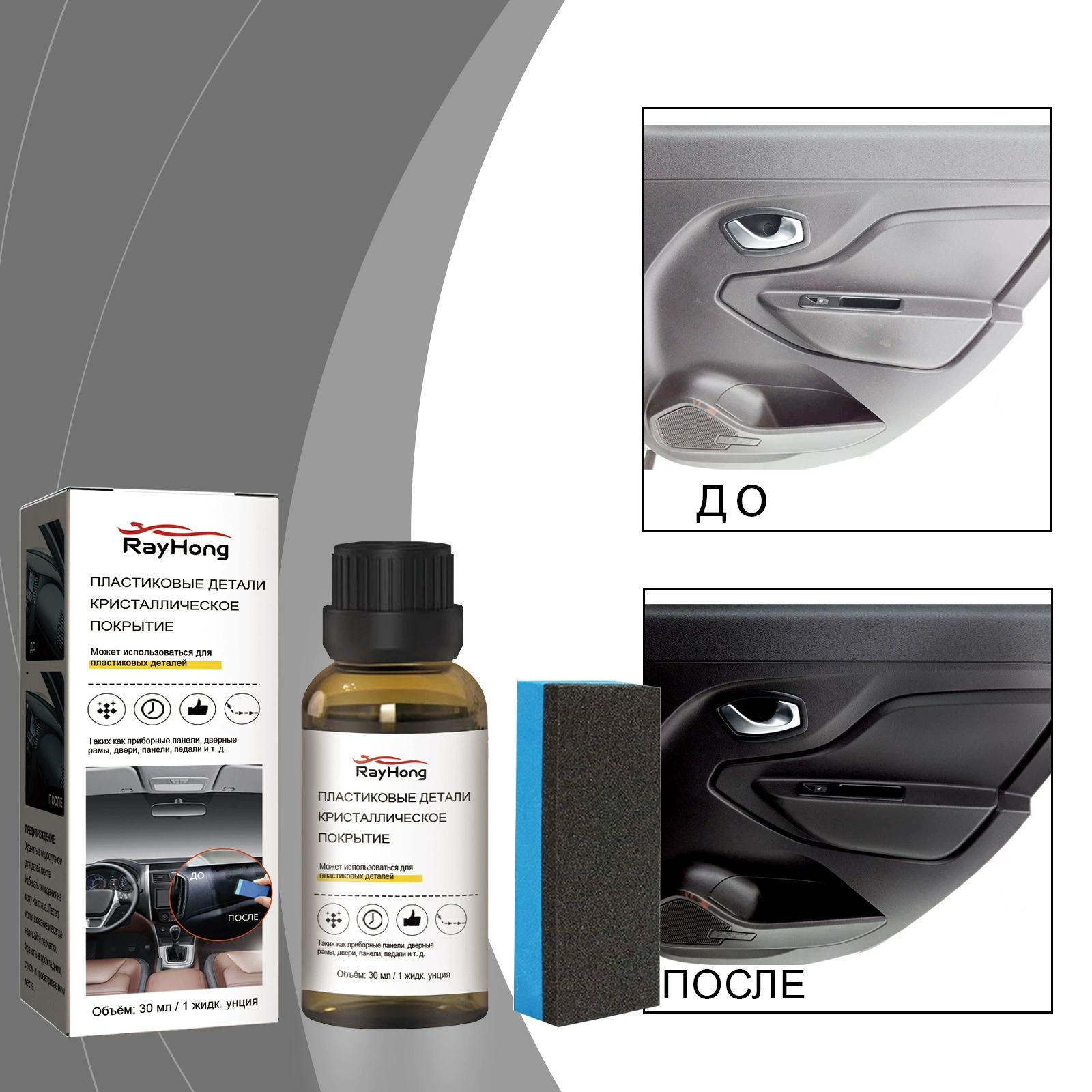 RAYHONG пластиковое реставрирующее покрытие для полировки и очистки салона автомобиля, средство для ухода, удаления пятен и реставрации покрытия