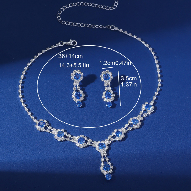 bridal jewelry necklace earrings jewelry set banquet dress necklace fashionable and versatile temperament accessories_voghion.com
