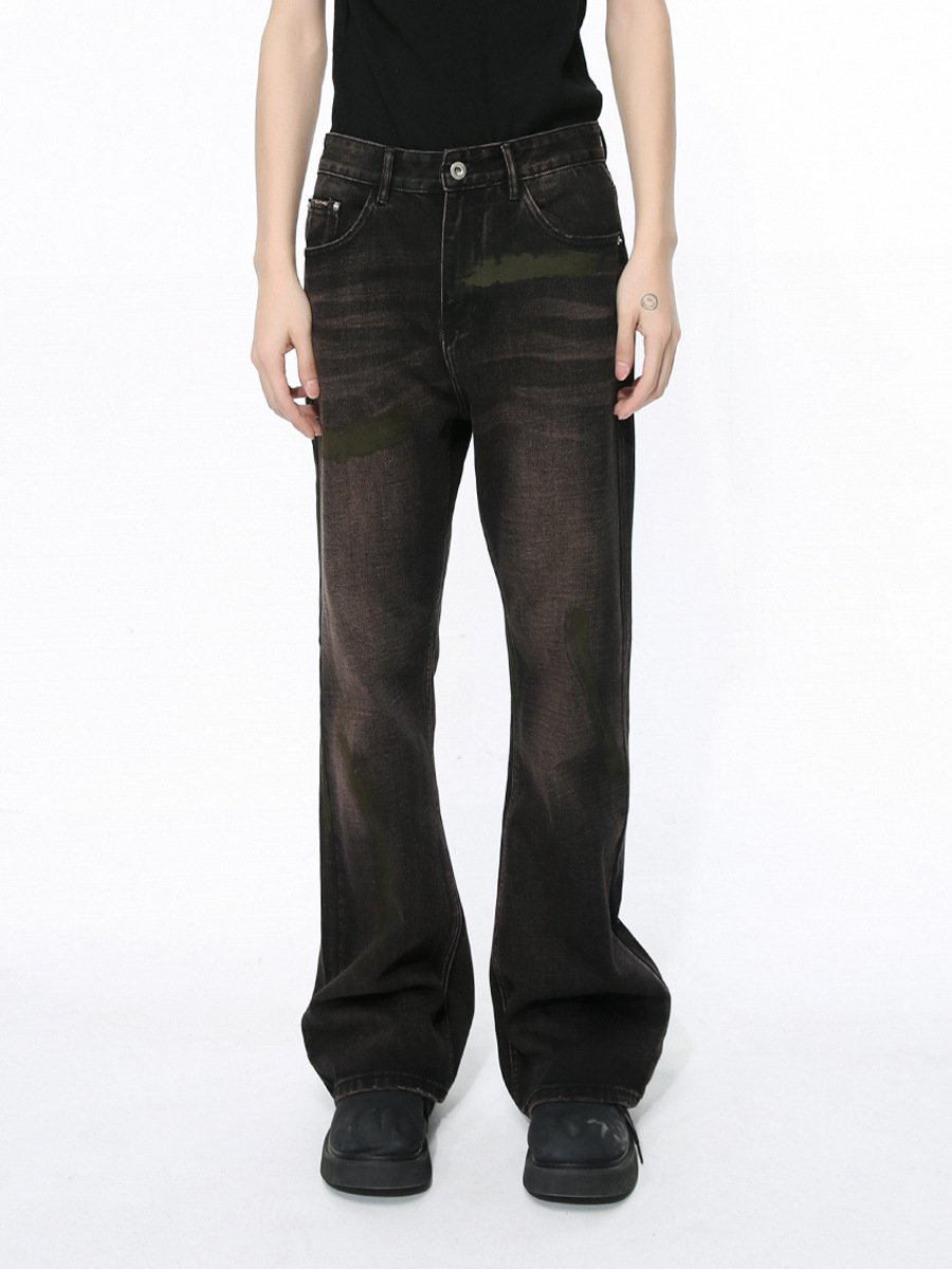 Mtlclothes ropa de Hombre | 2024 primavera nuevo americano Clean fit micro cuerno gris púrpura jeans