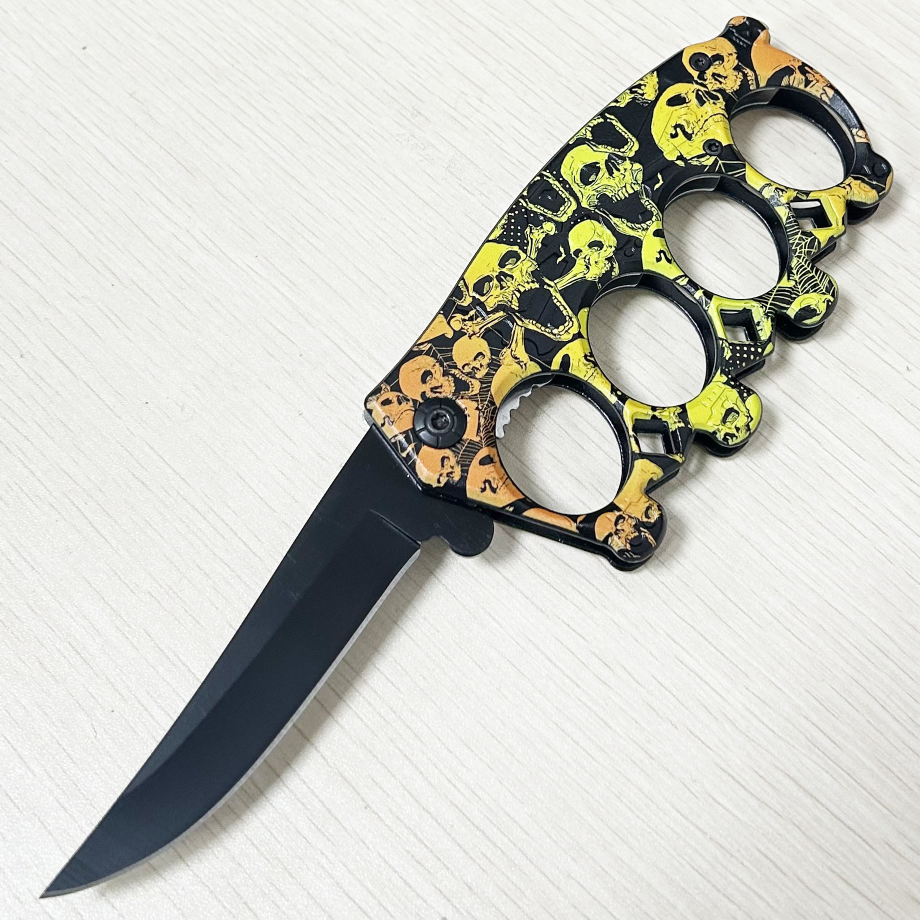 户外小刀刀刃3Cr13不锈钢铝柄工具拳套野营折叠刀砍柴可折叠