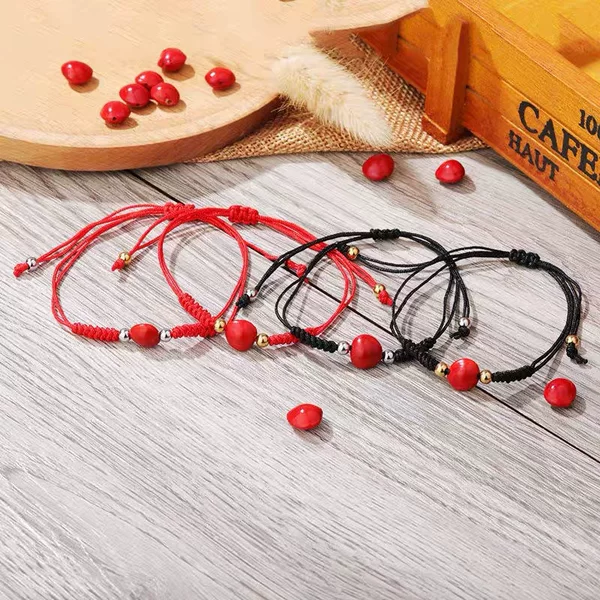 Fresh and Versatile Red Bean Bracelet, Disguised as a Natural Red Bean Bracelet for Bad Students, Red String Friendship Bracelet for Best Friends and Couples, 2026 New Model