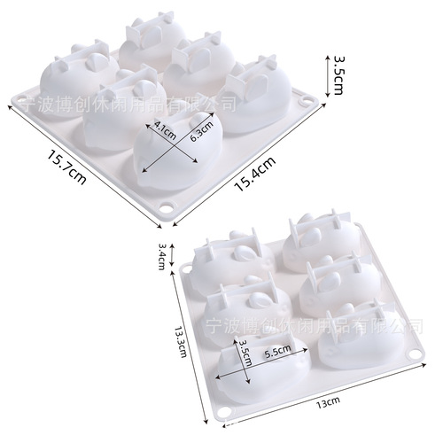 Baking Tools Cartoon Mousse Chocolate Glue Pudding Bowl Cake Size 6 Rabbit Silicone Cake Mold