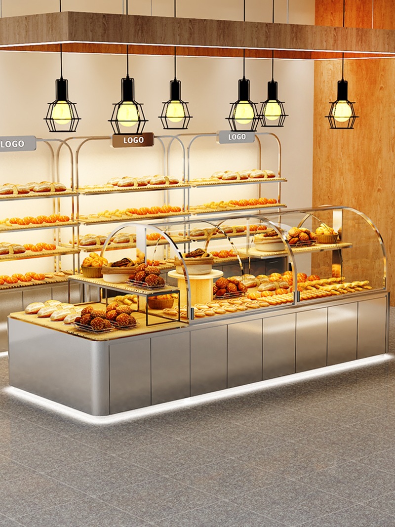 面包柜面包展示柜中岛柜蛋糕模型边柜小型糕点柜玻璃商用货架