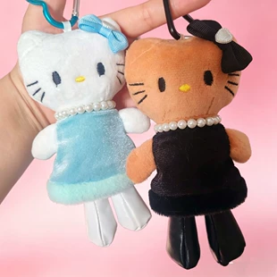 Мягкая игрушка-брелок Kitty с длинными ногами чёрная