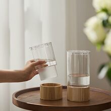 花瓶摆件客厅插花轻奢感透明亚克力水培水养鲜花玫瑰方高直筒