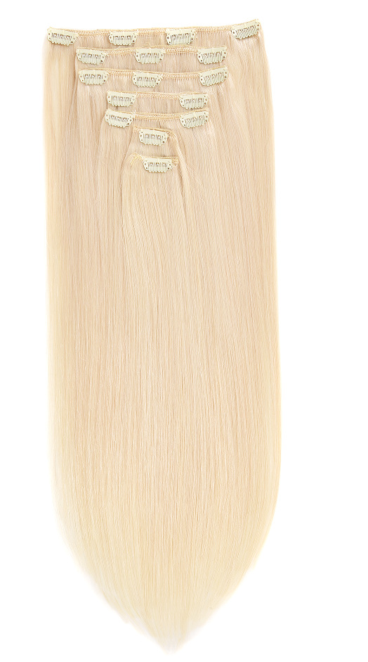 Real Hair Hair Material Real Hair Wig For Women Hair Extension Hairpiece Clip Seven-Piece Real Hair Wig Set Clip In Human Hair