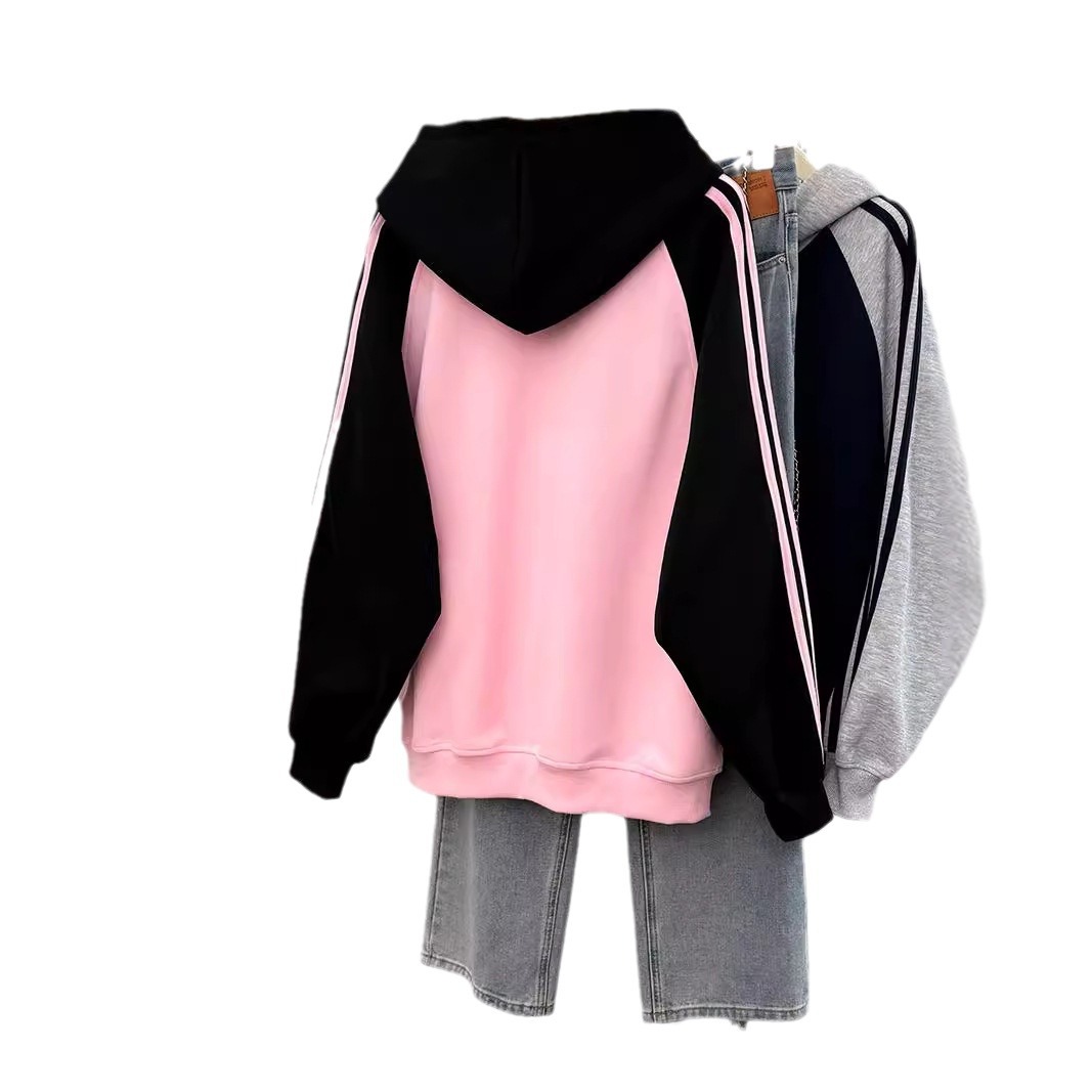 Felpa unisex coppia outfit primavera autunno sottile 2024 felpa con cappuccio stampata larga stile coreano top 100 kg_voghion.com