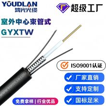电信级安防监控架空布线网室外中心束管式铠装光缆GYXTW12芯单模