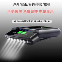 感应LED头灯露营夜钓夹帽灯可充电强光超亮帽檐头戴式防水上饵灯
