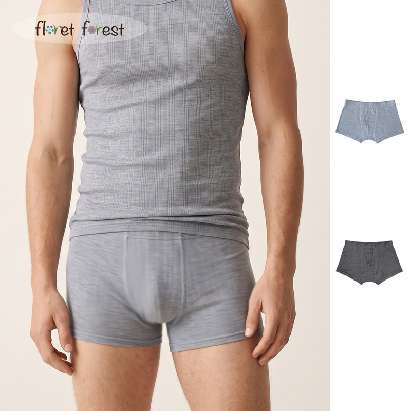 100% Australian Merino Wool Men's Underwear, Warm, Breathable, Antibacterial, Mid-Waist Boxer Briefs 100% Australian Merino Wool Men's Underwear, Warm, Breathable, Antibacterial, Mid-Waist Boxer Briefs