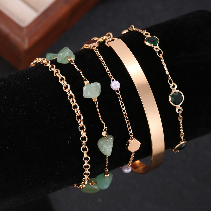 Cross-Border Hot-Selling 5-Piece Women's Bracelet Set, Personalized Creative Shape Bracelet, Retro Bohemian Style Bracelet