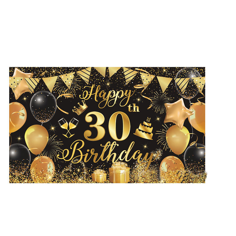 Fondo de fiesta con pancarta de feliz cumpleaños 2025, tela colgante para fotos con tema de cumpleaños, decoración fotográfica.