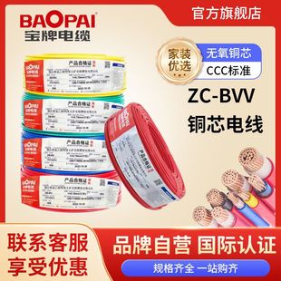 寶牌電纜10-50平方bvv電線國標銅芯5芯家裝主線可剪米bvv多芯電線
