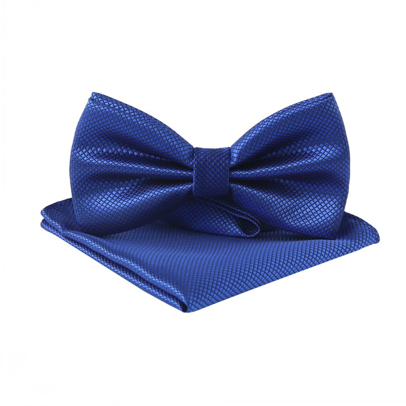 Nuevo color sólido moda simple vestido arco e-commerce fiesta boda color sólido cuadros finos pajarita pañuelo traje