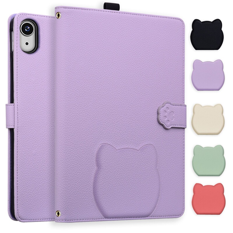 Suitable for iPad 11Th Generation Tablet Leather Case, Redmi Pad 2 Se, Lychee Pattern Cat Head Card Holder, Crossbody S10Fe Suitable for iPad 11Th Generation Tablet Leather Case, Redmi Pad 2 Se, Lychee Pattern Cat Head Card Holder, Crossbody S10Fe