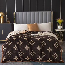 轻奢系列双层AB版云貂毛毯牛奶绒复合毯午休盖毯珊瑚绒空调毯