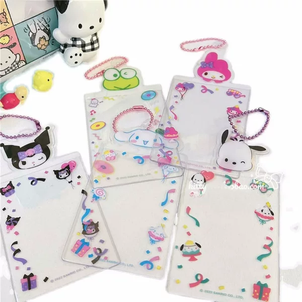 Korean Sanrio Transparent 3inch Card Holder Idol Album Photo Card Protective Cover Campus Card Id Card Bank