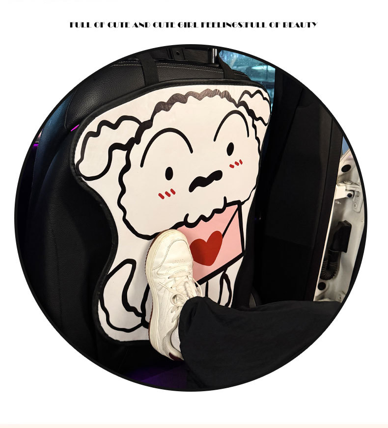 Long White Car Anti-Kick Pad Universal Rear Seat Back Anti-Dirty Protective Pad Car Rear Protective Pad