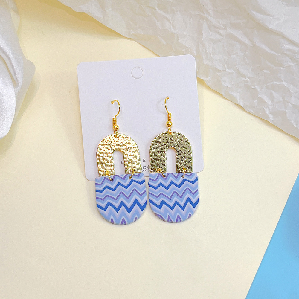 Fashion Waves soft clay Stoving Varnish Womenu0027S Drop Earrings 1 Pair
