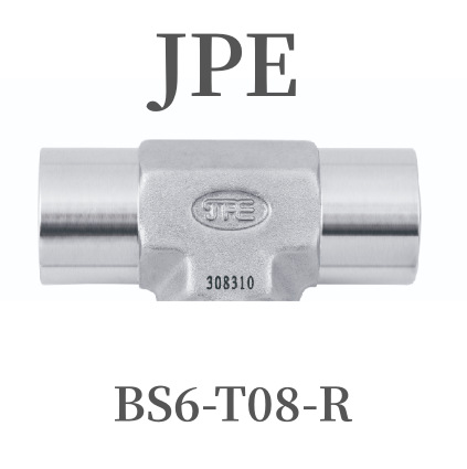 JPE  三通螺纹接头  T-08R  BS6-T08-R