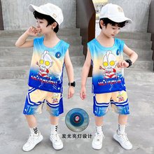男童夏季背心套装奥曼衣服篮球服儿童时尚运动两件套无袖透气潮