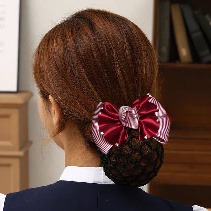 Simple Style Bow Knot Cloth Handmade Rhinestones Hair Clip 1 Piecepicture3