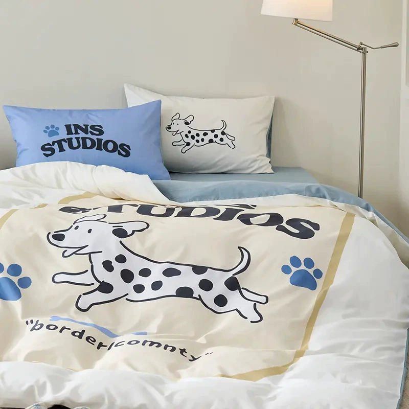 Детский комплект постельного белья Bluebird Cotton - 4 предмета, размер 1.8 м/1.5 м, яркие рисунки для учащихся начальной школы