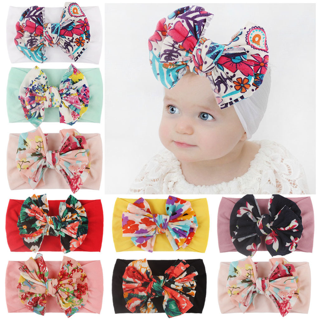 Fashion Bow Knot Nylon Printing Hair Band display picture 3