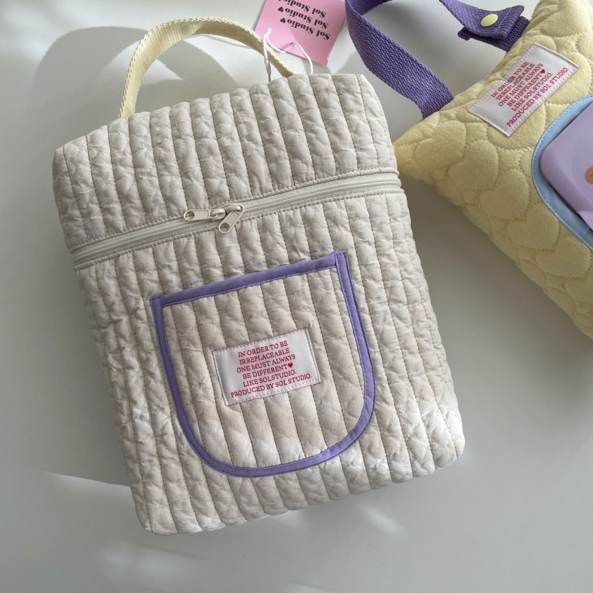 Corea del Sur ins momia bolsa acolchada bolsa de almacenamiento de pañales bordado colgando cochecito cremallera bolsa de almacenamiento de pañales portátil