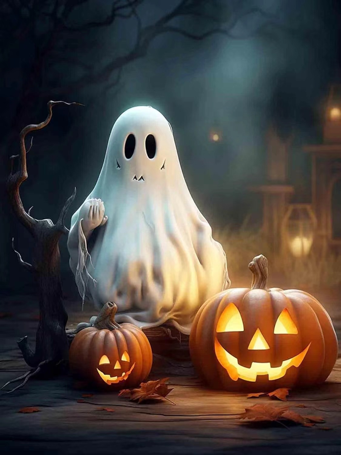 Amazon nueva pintura de diamantes 5D Halloween fantasma calabaza búho lleno de pintura de diamantes diy pintura de decoración para el hogar