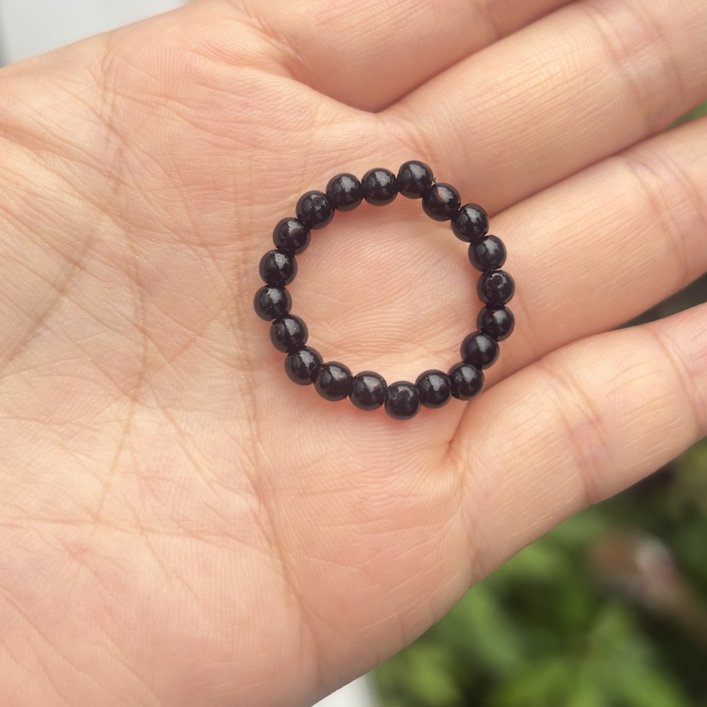 Black ring pearl, 4mm