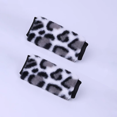 plush leopard print, universal | Other Automotive Interior Supplies - 2-black-and-white-leopard-print-car-roof-pull-straps