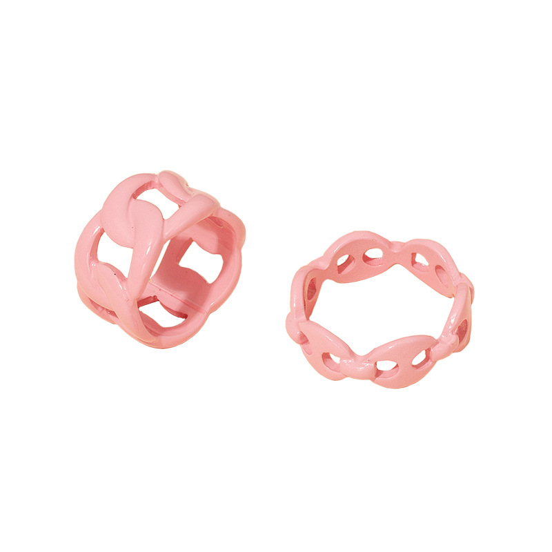 Korean Candy Color Geometric Resin Ring display picture 1