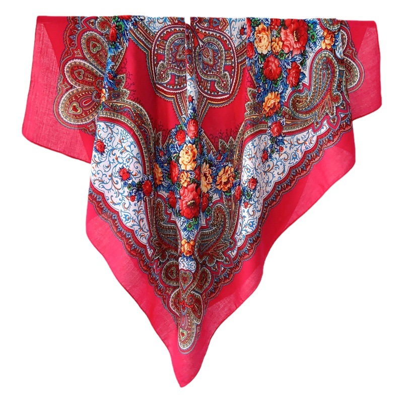 Estilo étnico impreso bufanda cuadrada nuevo retro de doble uso bufanda de gran tamaño protección solar Xinjiang viaje todo partido bolsa bufanda chal