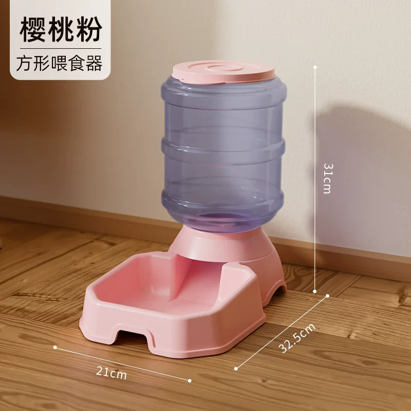 Nuevo alimentador automático de agua potable cuadrado transfronterizo, alimentador de agua potable para perros y gatos de alta capacidad, alimentador de agua potable para alimentos