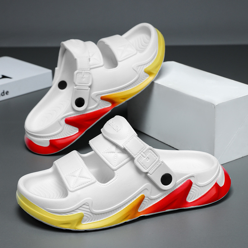 Nuevas sandalias transfronterizas de primavera y verano, zapatillas de hombre transpirables de doble uso, zapatos de playa antideslizantes para deportes y ocio de suela gruesa, zapatos de moda para llevar