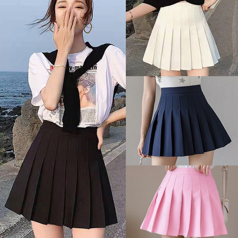 Black Pleated Skirt Women's Autumn and Winter Skirt Summer 2024 New High Waist Slimming Student A- line Skirt Small Skirt