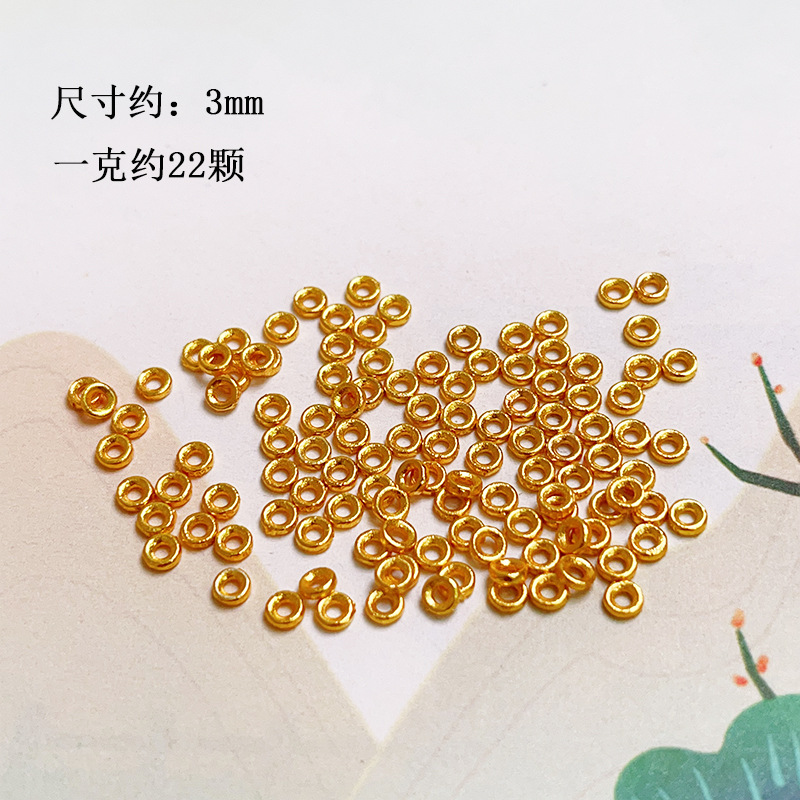 S925 Silver Gold-Plated 2mm 2.5mm Spacer Beads Crystal DIY Bracelet Necklace Accessories Hand String
