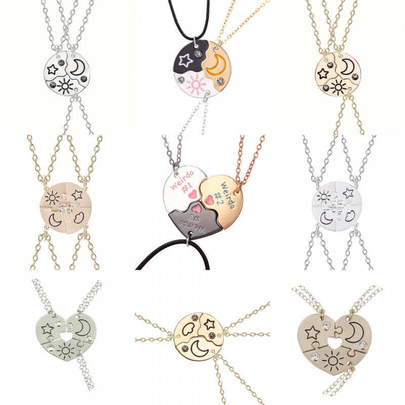 European and American Cross-Border Hot Selling Necklace Star Moon Sun Moon Pendant Fashion Best Friend Student Accessories Wholesale