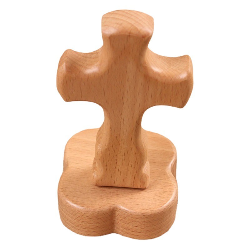 Directo de fábrica de madera Cruz decoración del hogar artesanías de madera maciza de madera DIY decoración al por mayor