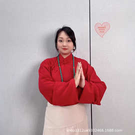 复古衬衣民族特色演出服简约藏族服饰传统藏式上衣春夏宽松大袖款